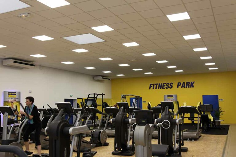 FITNESS-PARK-MEYLAN-dalle-led plafond salle de sport machine