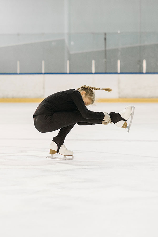 patineuse artistique patin à glace patinoire tresse